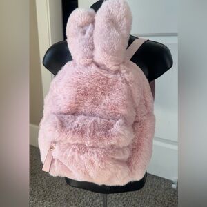 Claire's Light Pink Plush Backpack